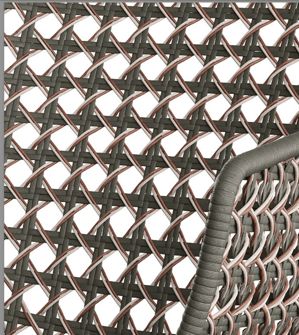 A close up image of the Sissonse Outdoor Mollymook Dining arm chair weave