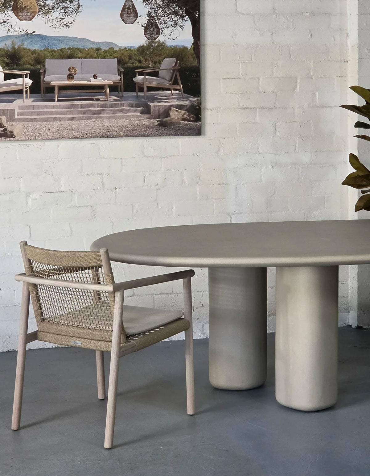 Bicheno Dining Chair - Sissonne Outdoor Dining Chair teak, back angled view