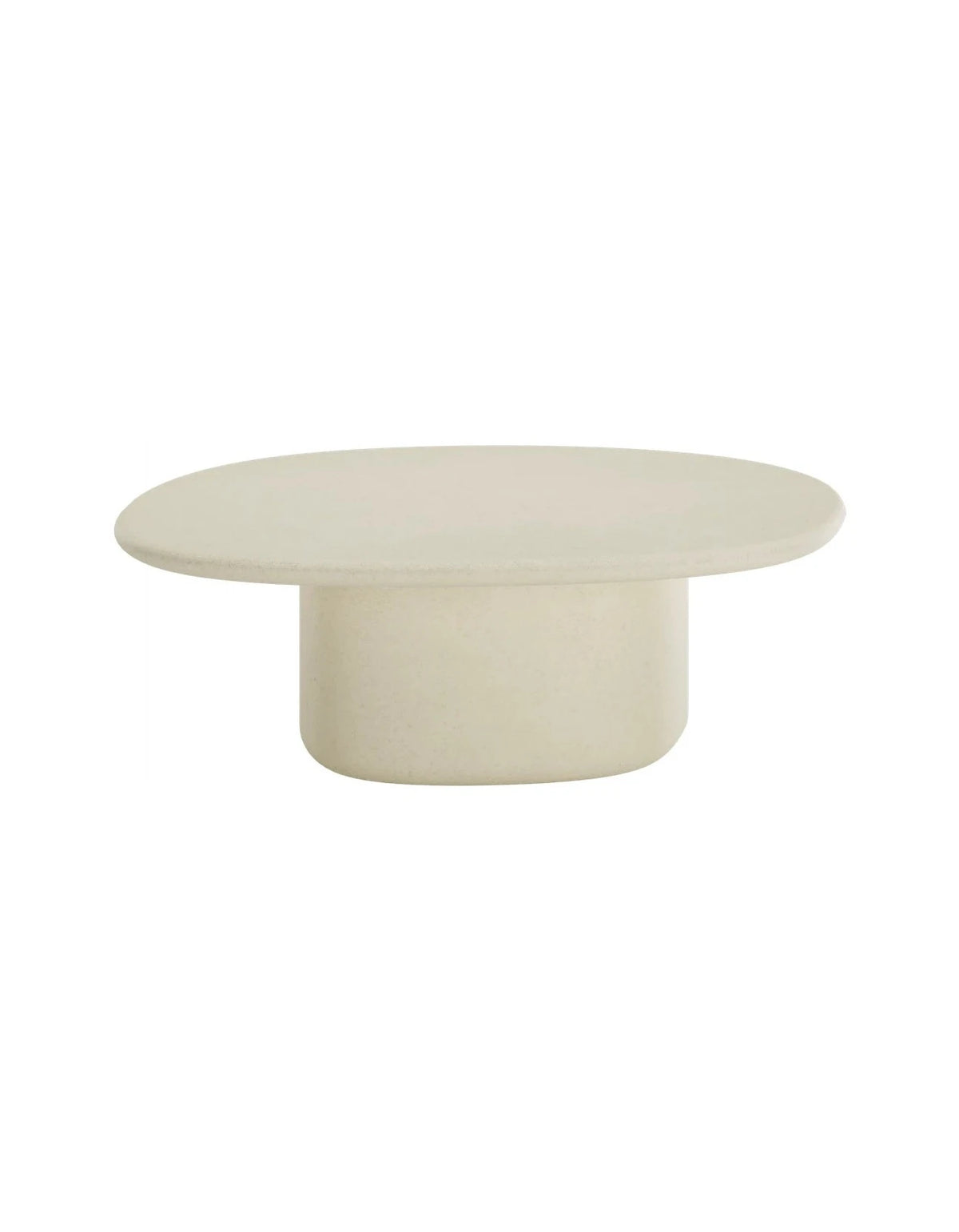 Byron Coffee Table 105cm in Limestone – warm off-white concrete outdoor coffee table