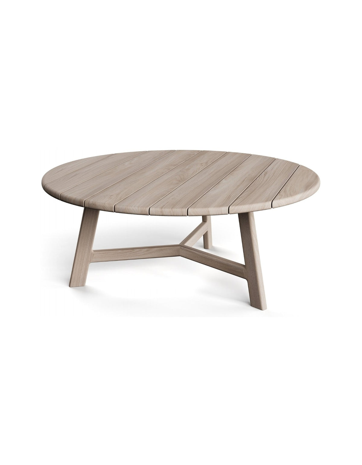 Kiama Coffee Table 100cm in Aged Teak – round solid teak outdoor coffee table