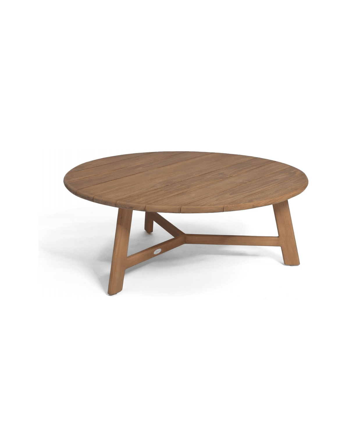 Kiama Coffee Table 100cm in Honey Teak – round solid teak outdoor coffee table
