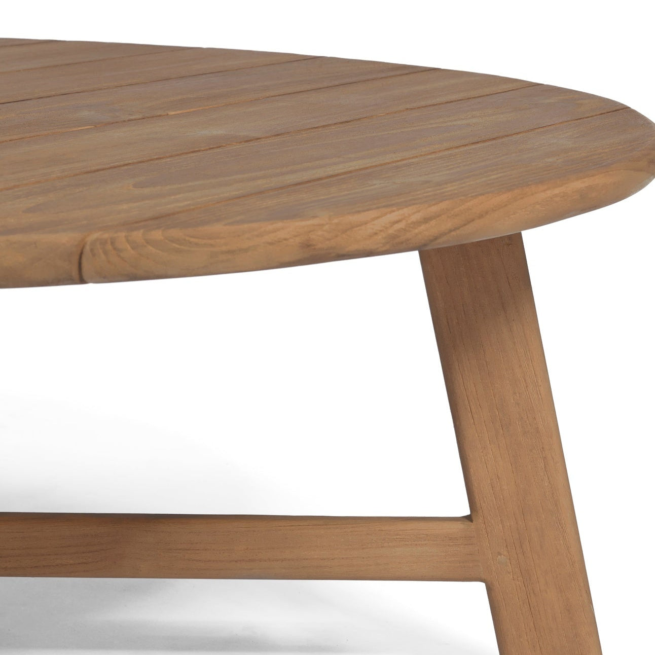 Wooden round table on a white background