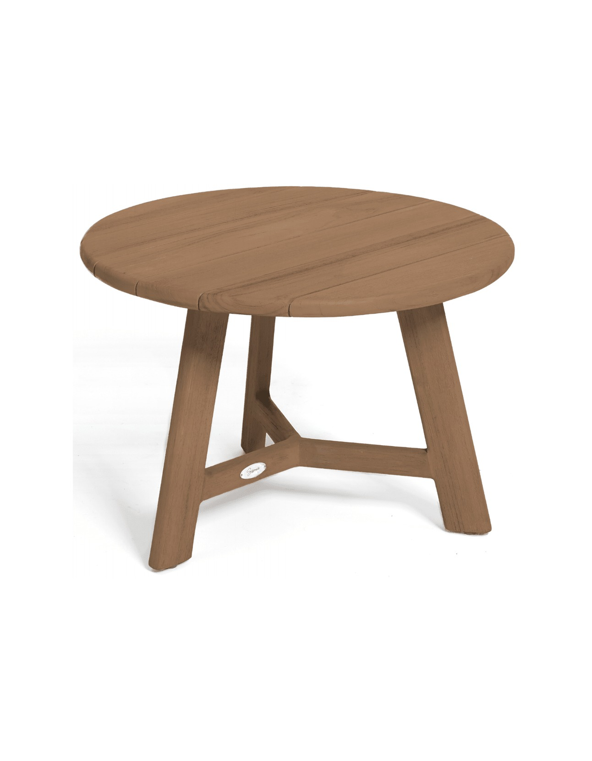 Kiama Side Table 60cm in Honey Teak – round solid teak outdoor side table