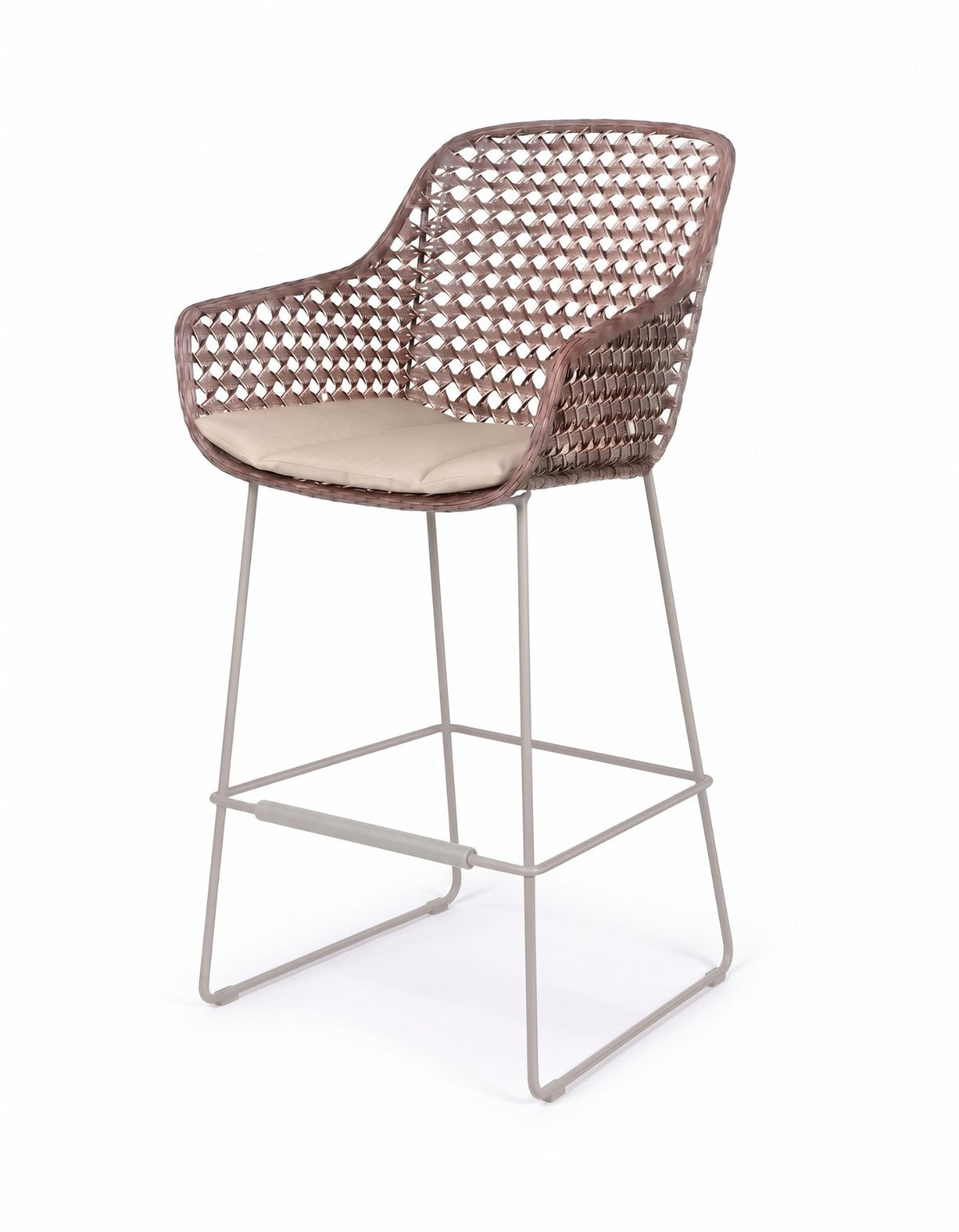Mollymook Bar Stool in Linen, woven outdoor bar stool