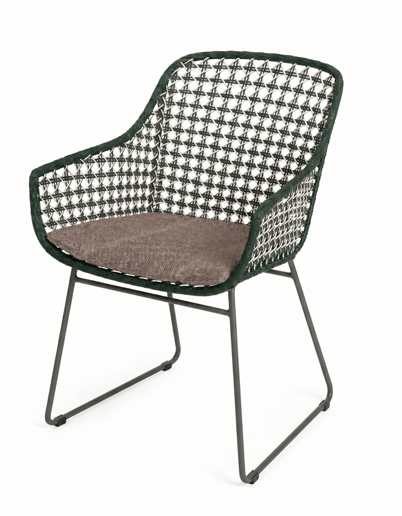 Mollymook Dining Armchair in Forest Green – wicker outdoor furniture