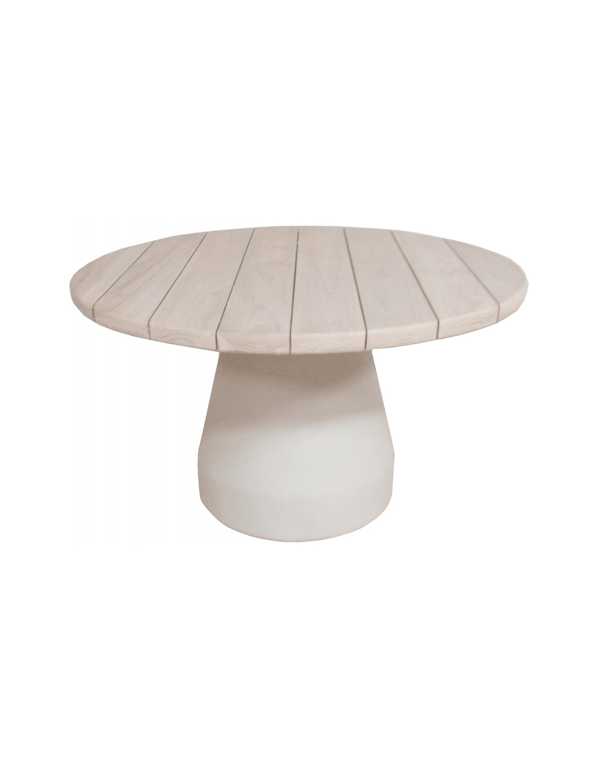 Mollymook Coffee Table 80cm Round in Aged Teak with a White Onyx base