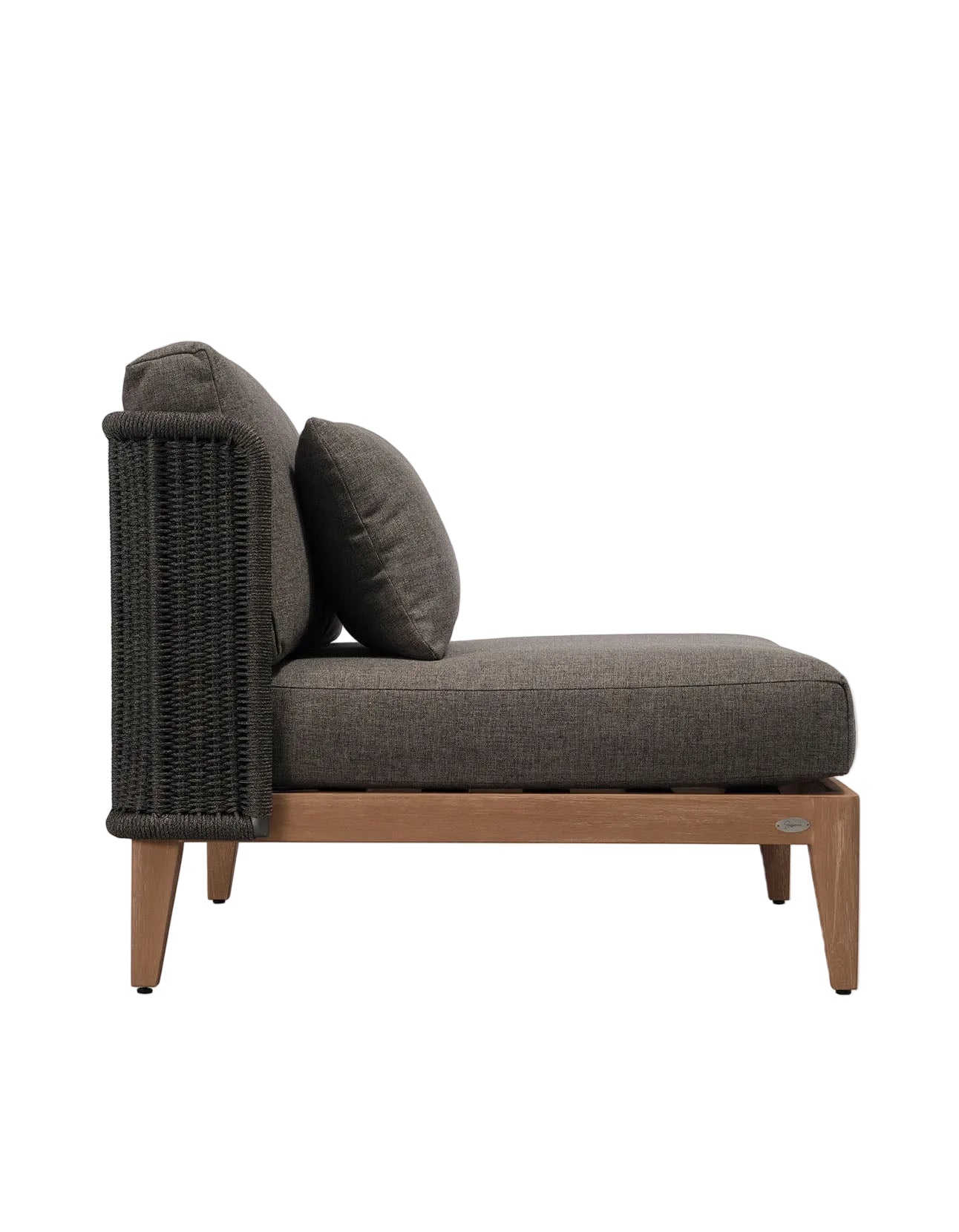 Noosa Outdoor Sofa with solid teak frame and light grey all-weather cushions