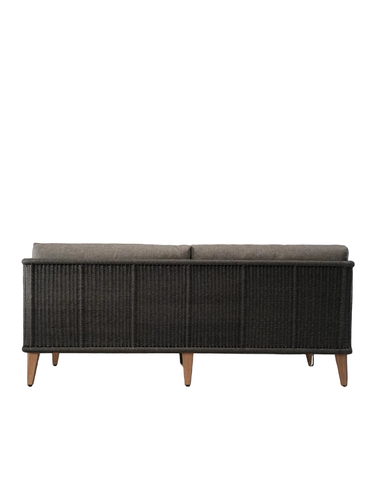 Noosa Outdoor Sofa with solid teak frame and light grey all-weather cushions