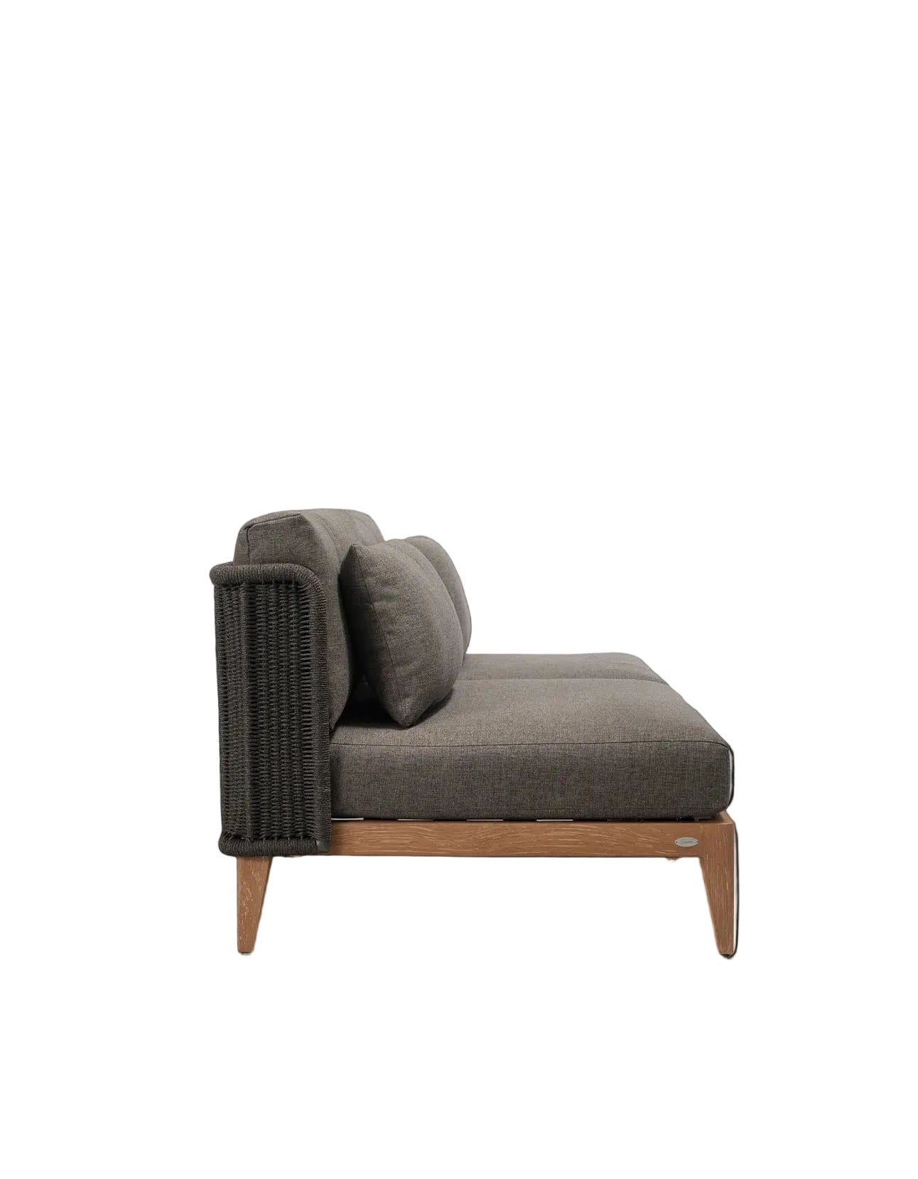 Noosa Outdoor Sofa with solid teak frame and light grey all-weather cushions