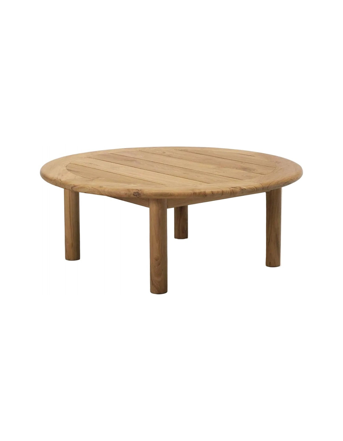 Jan Juc Coffee Table Round – solid teak outdoor coffee table with round legs