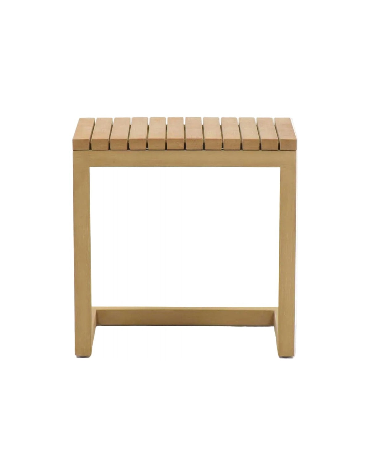 Elwood Side Table in full teak with a slatted top