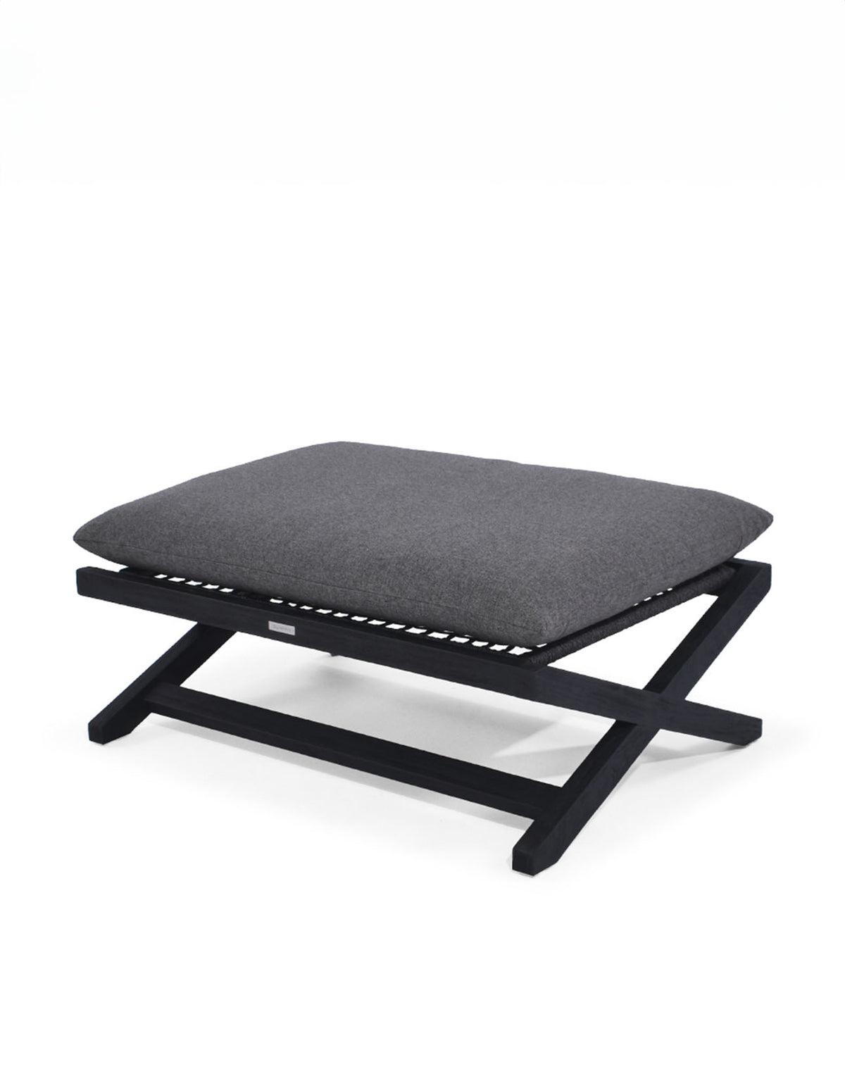 Little Cove Foot Stool with Black Teak frame and Charcoal cushion