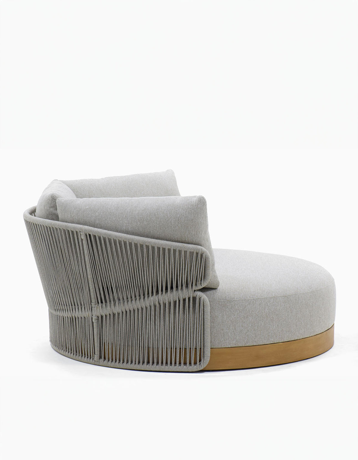 Merricks Jumbo Day Bed in light grey, angled view