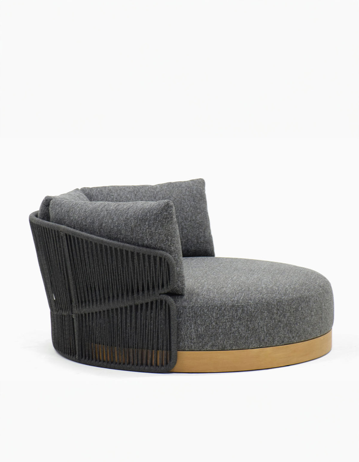 Merricks Jumbo Day Bed in charcoal, angled view