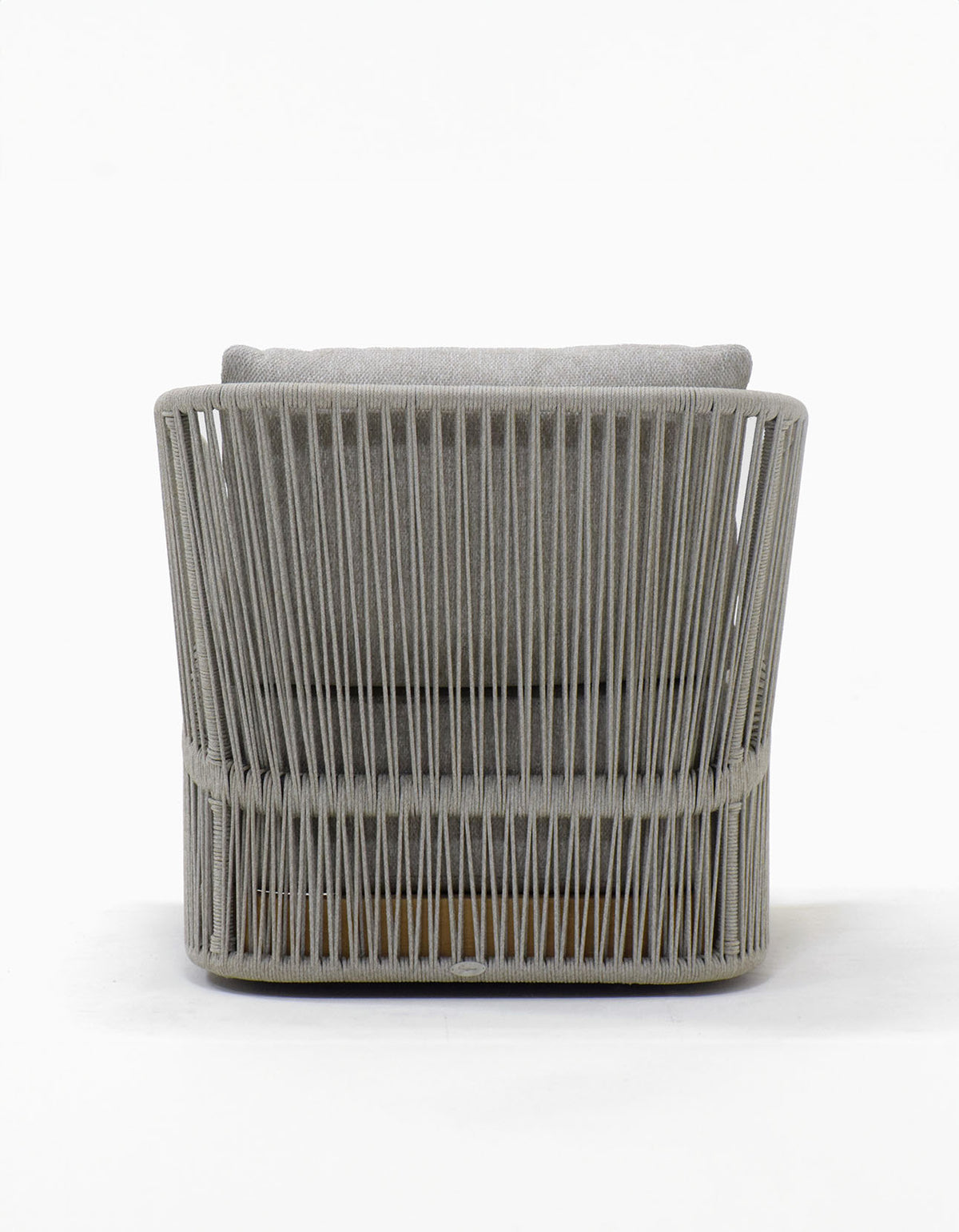 Merricks Swivel Lounge Chair in light grey, back view