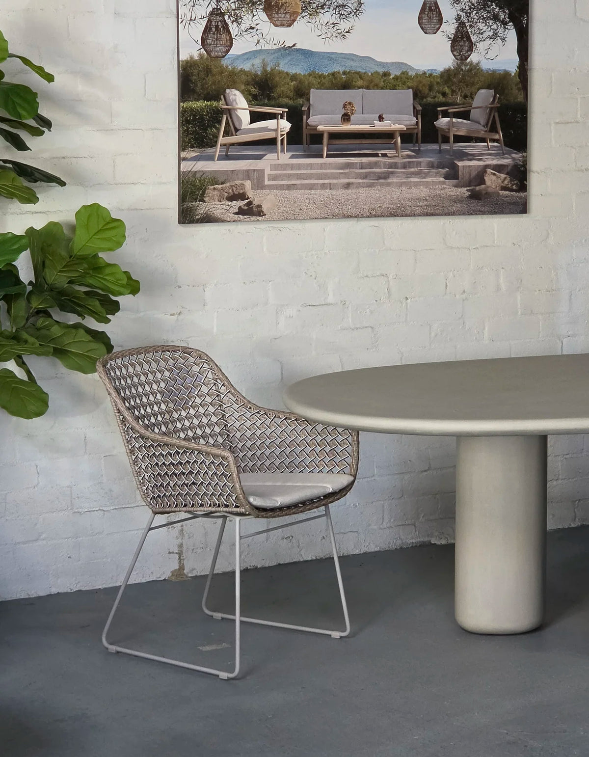 Mollymook Dining Armchair – wicker outdoor furniture, front angled view