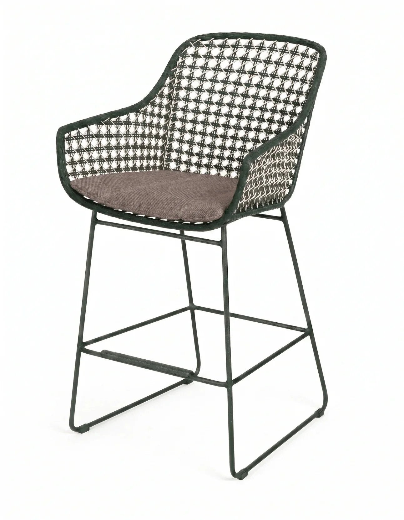 Mollymook Bar Stool in Forest Green – wicker outdoor furniture