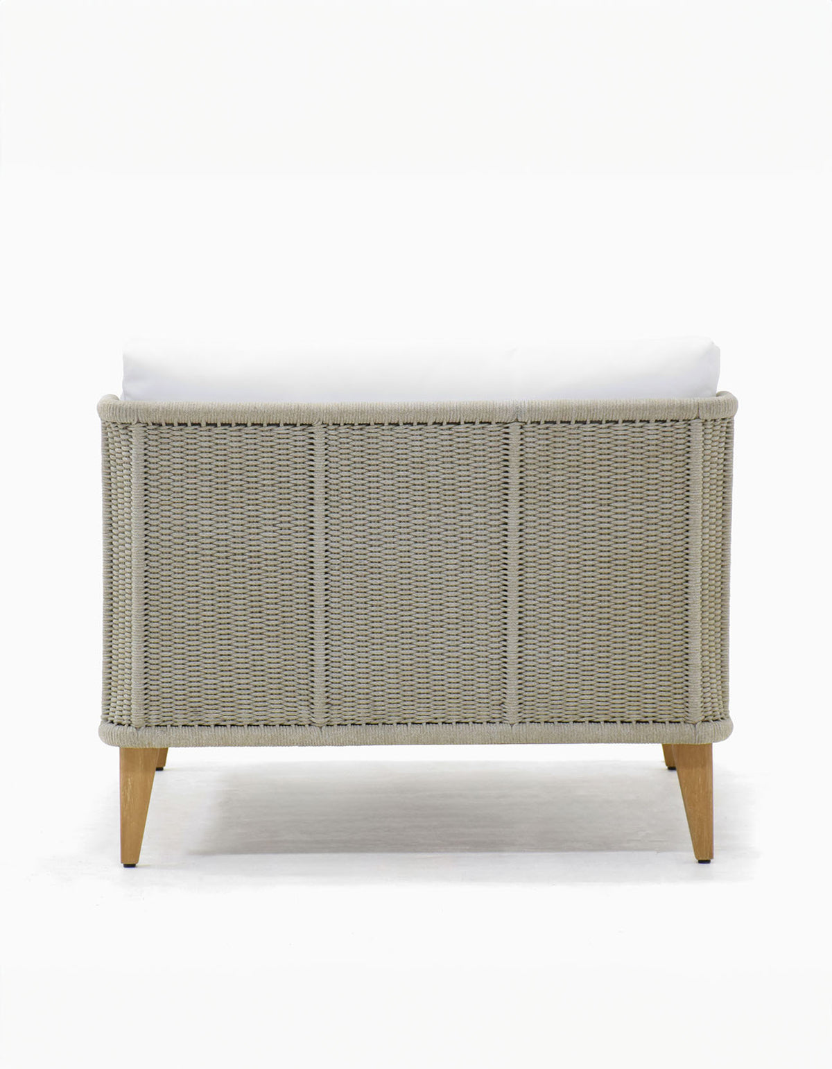 Noosa Lounge Chair with light grey rope, back view