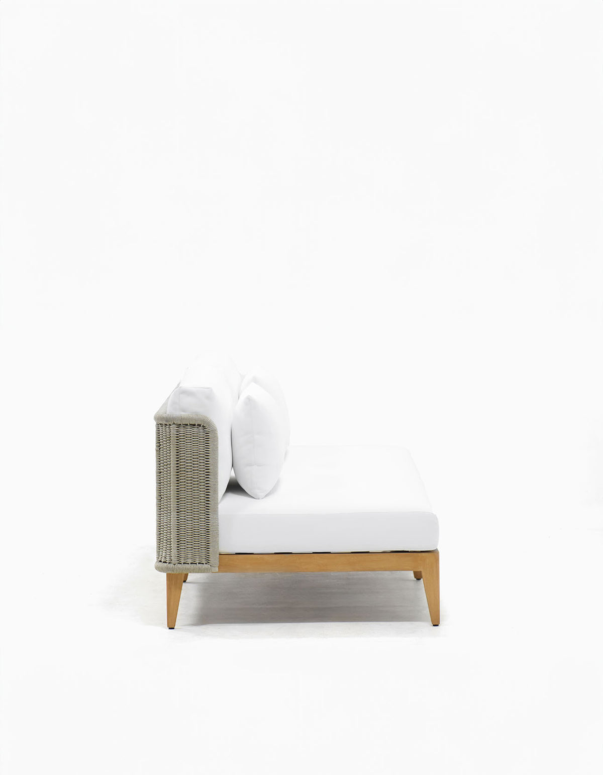 Noosa Sofa with light grey rope, side view