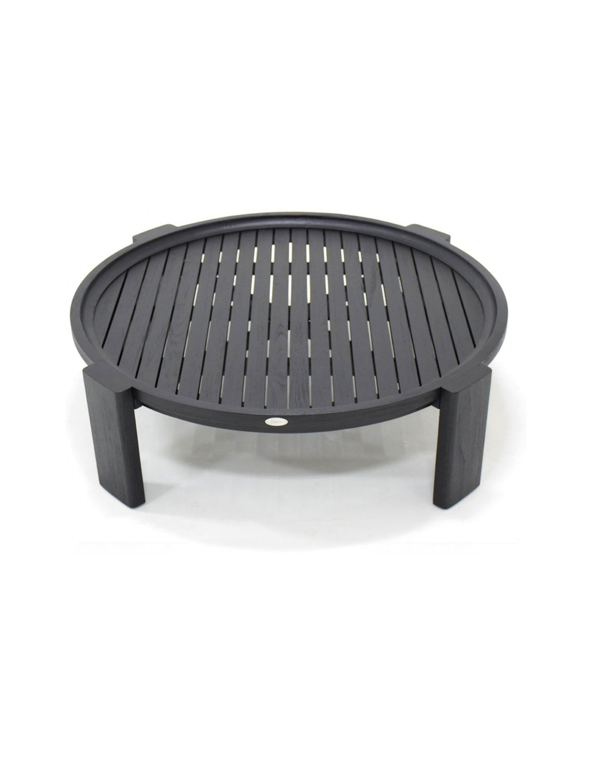 Wategos Coffee Table in black teak, angled view
