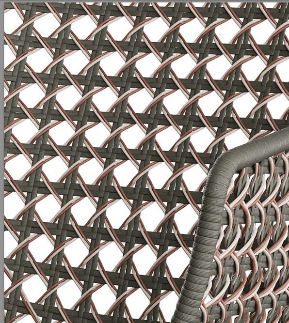 A close up image of the Sissonse Outdoor Mollymook Dining arm chair weave