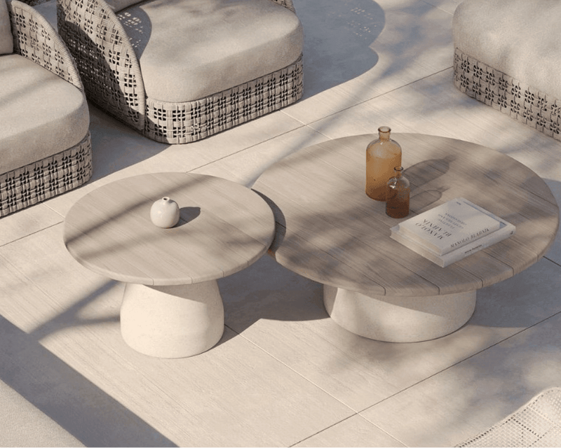Mollymook Coffee Table 120cm Round - Sissonne Outdoor Teak Coffee Table