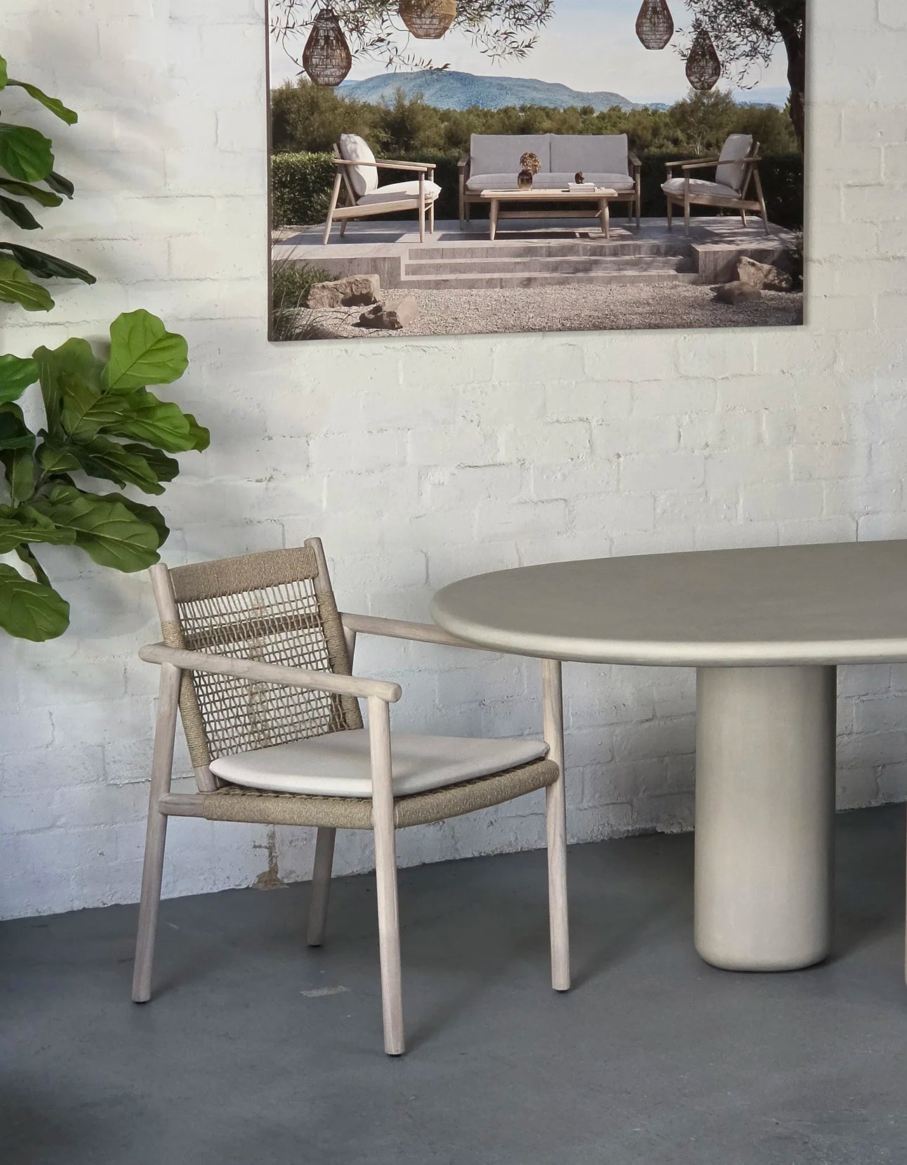 Bicheno Dining Chair - Sissonne Outdoor Dining Chair teak, front angled view