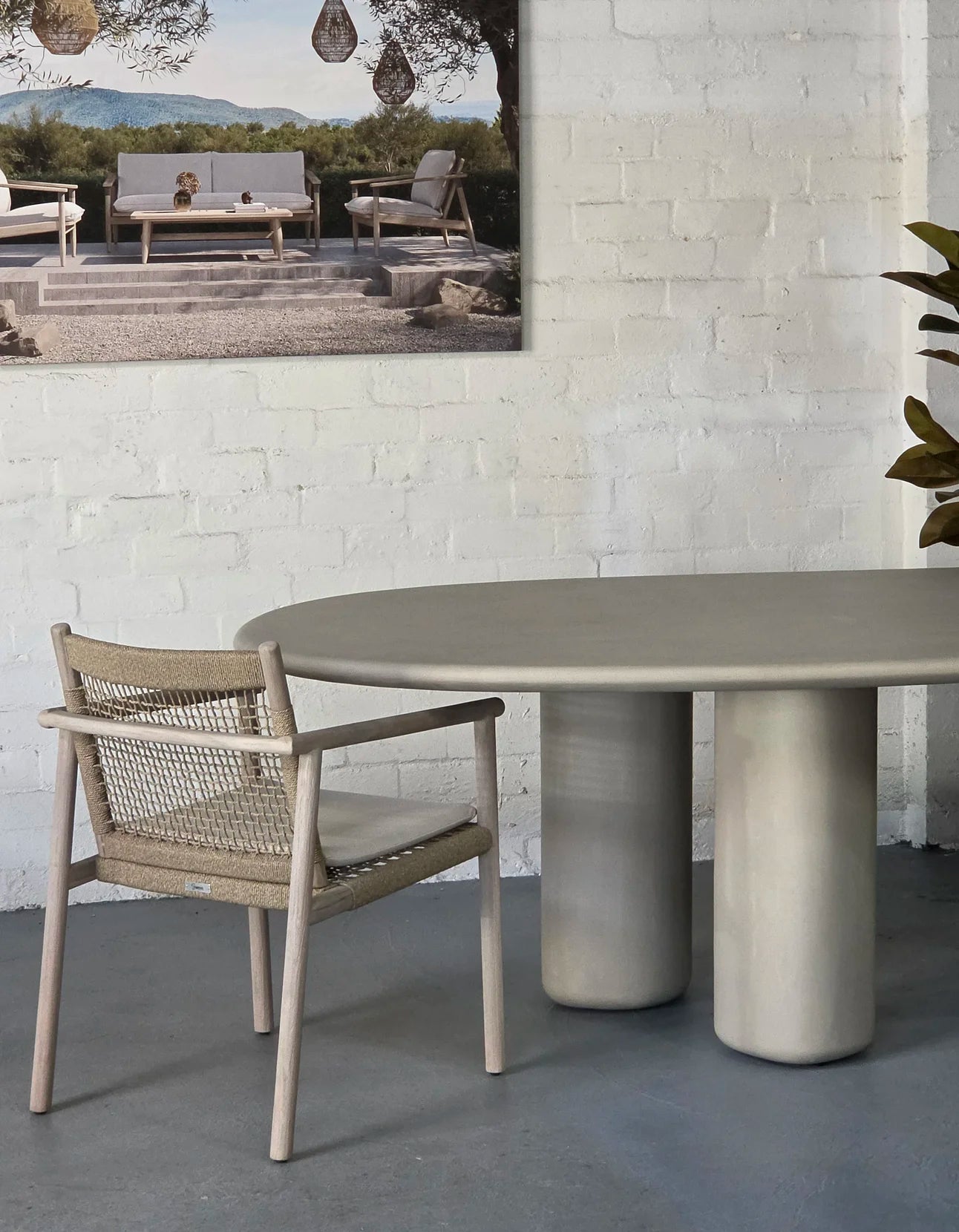 Bicheno Dining Chair - Sissonne Outdoor Dining Chair teak, back angled view