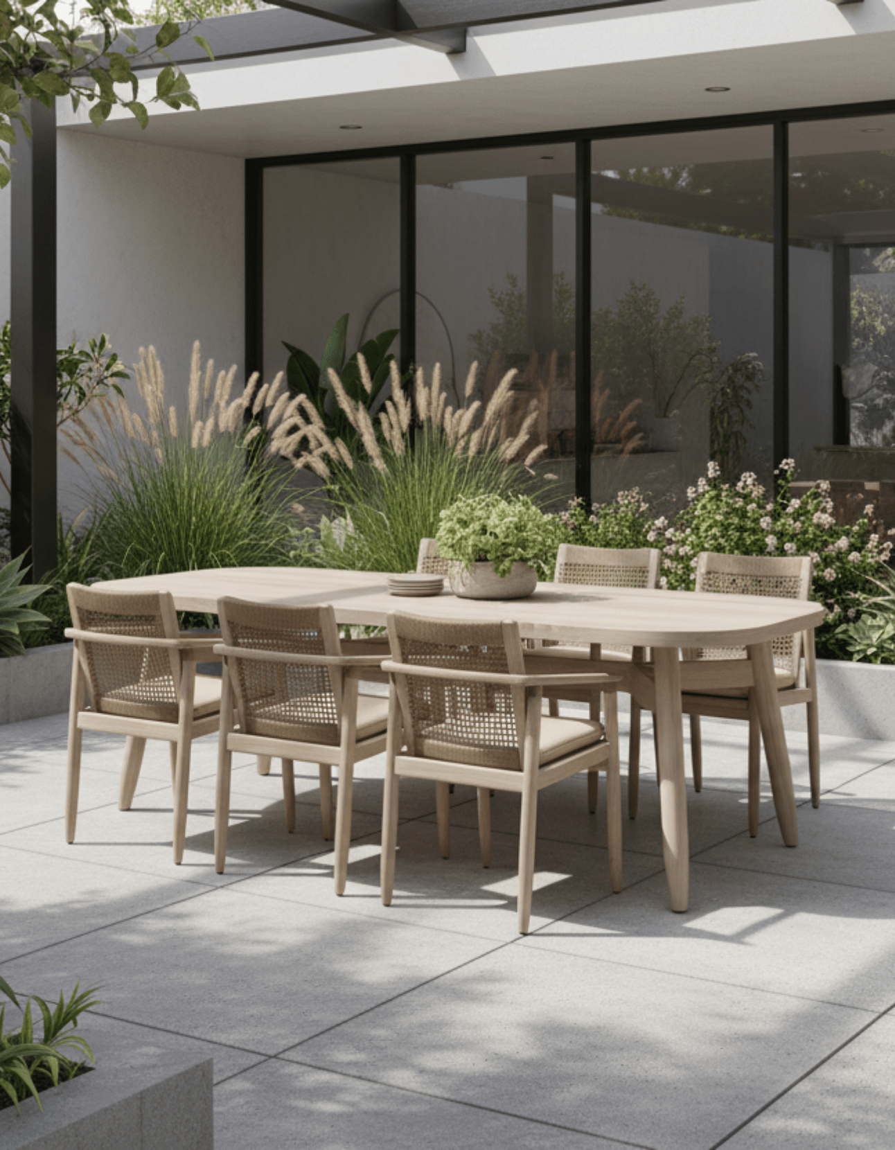 Dining Table with 6 x Chairs - Sissonne Outdoor