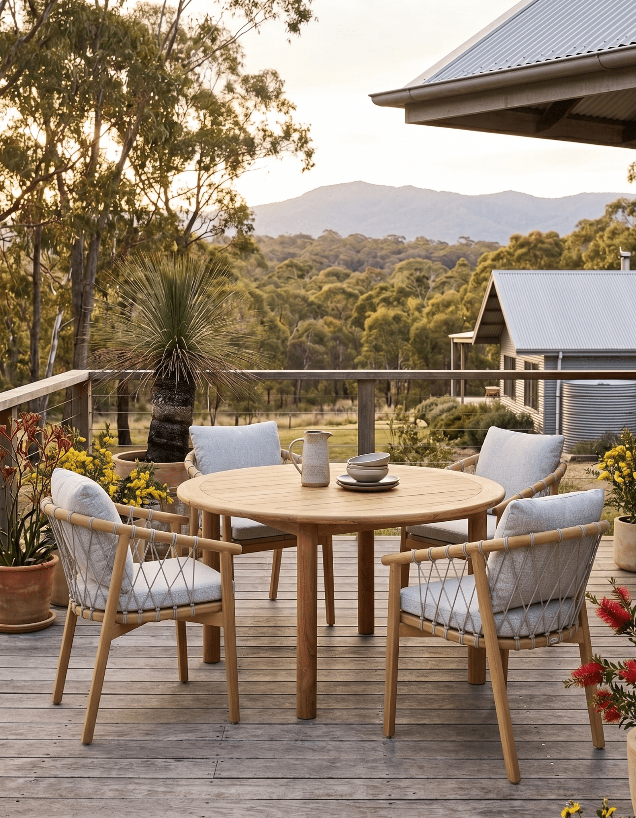 4 Seater Dining Set - Sissonne Outdoor Bundle Solid Teak