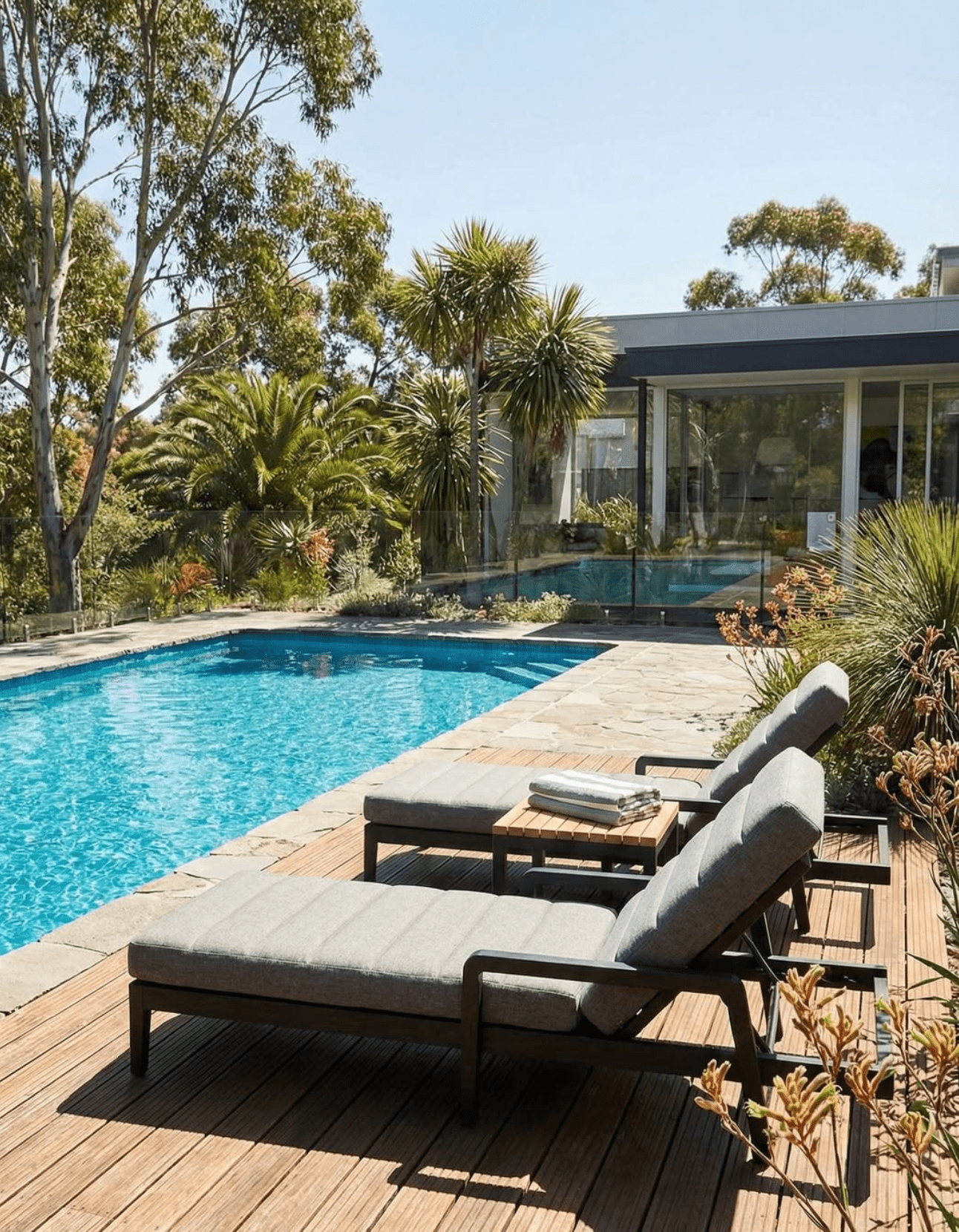 2 x Sunloungers & Side Table - Sissonne Outdoor