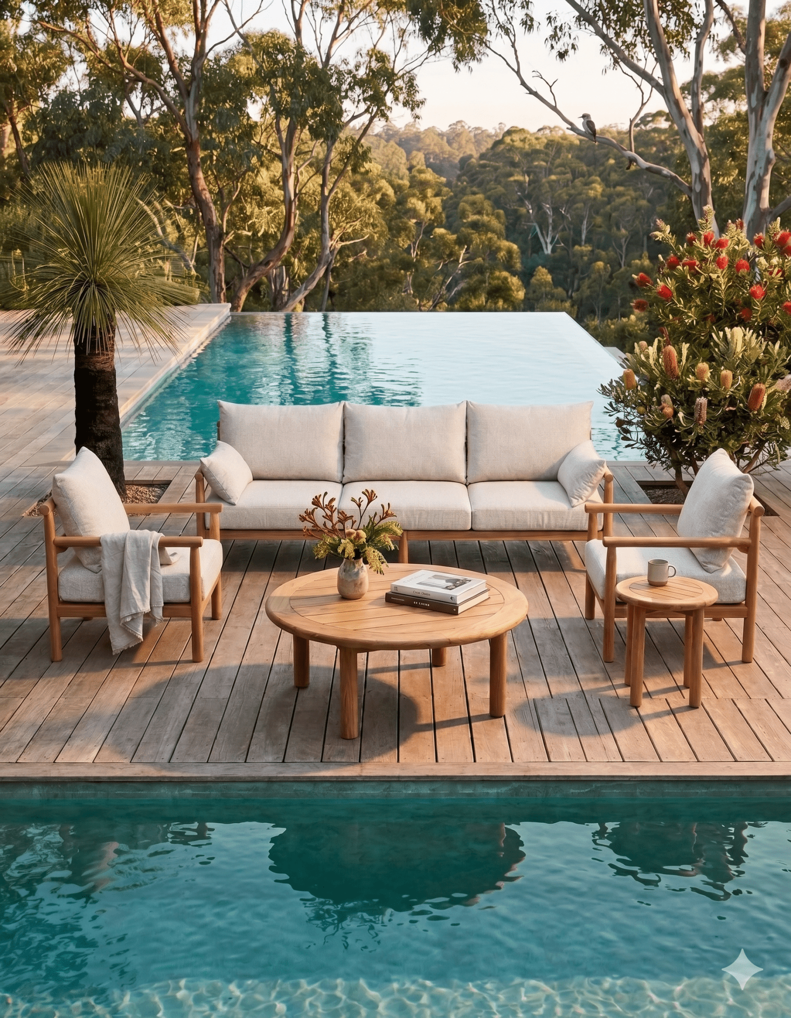 Jan Juc Complete Lounge Set - Sissonne Outdoor Bundle Solid Teak
