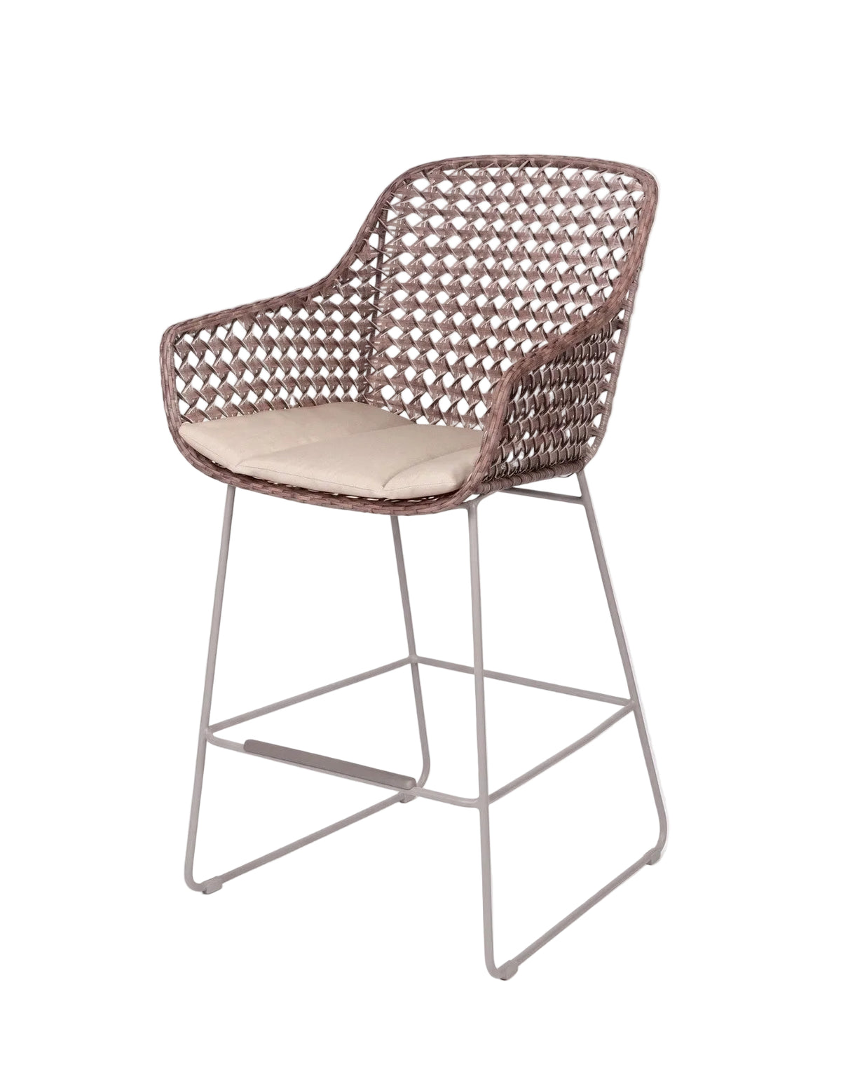Mollymook Counter Stool in Linen, woven outdoor counter stool