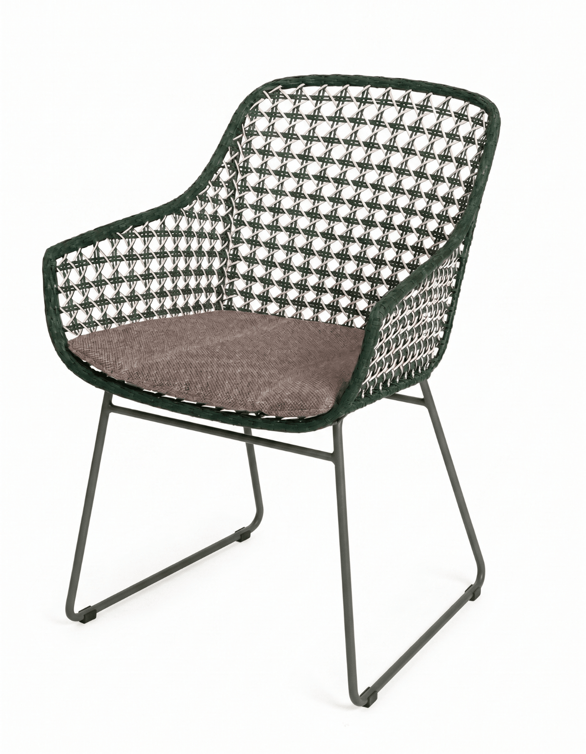 Mollymook Dining Armchair in Forest Green – wicker outdoor furniture