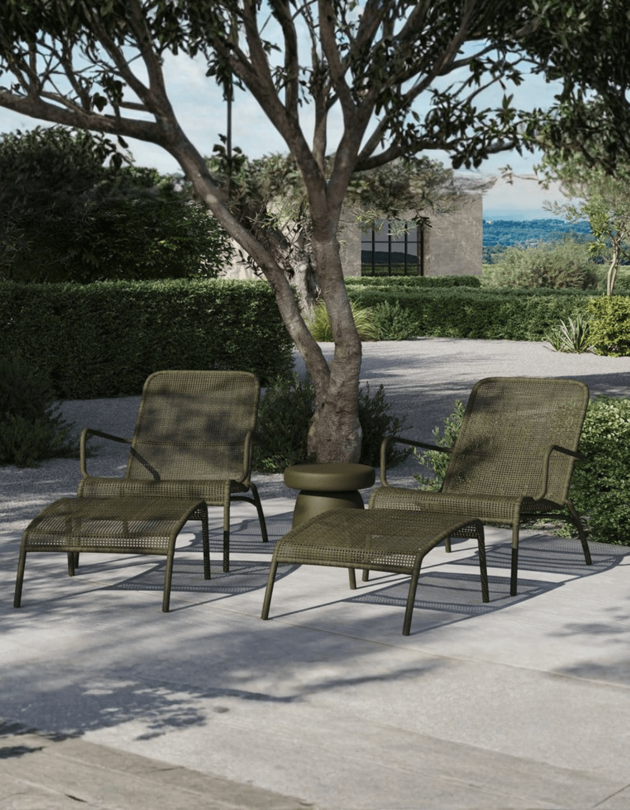 2 x Sunloungers & Side Table - Sissonne Outdoor