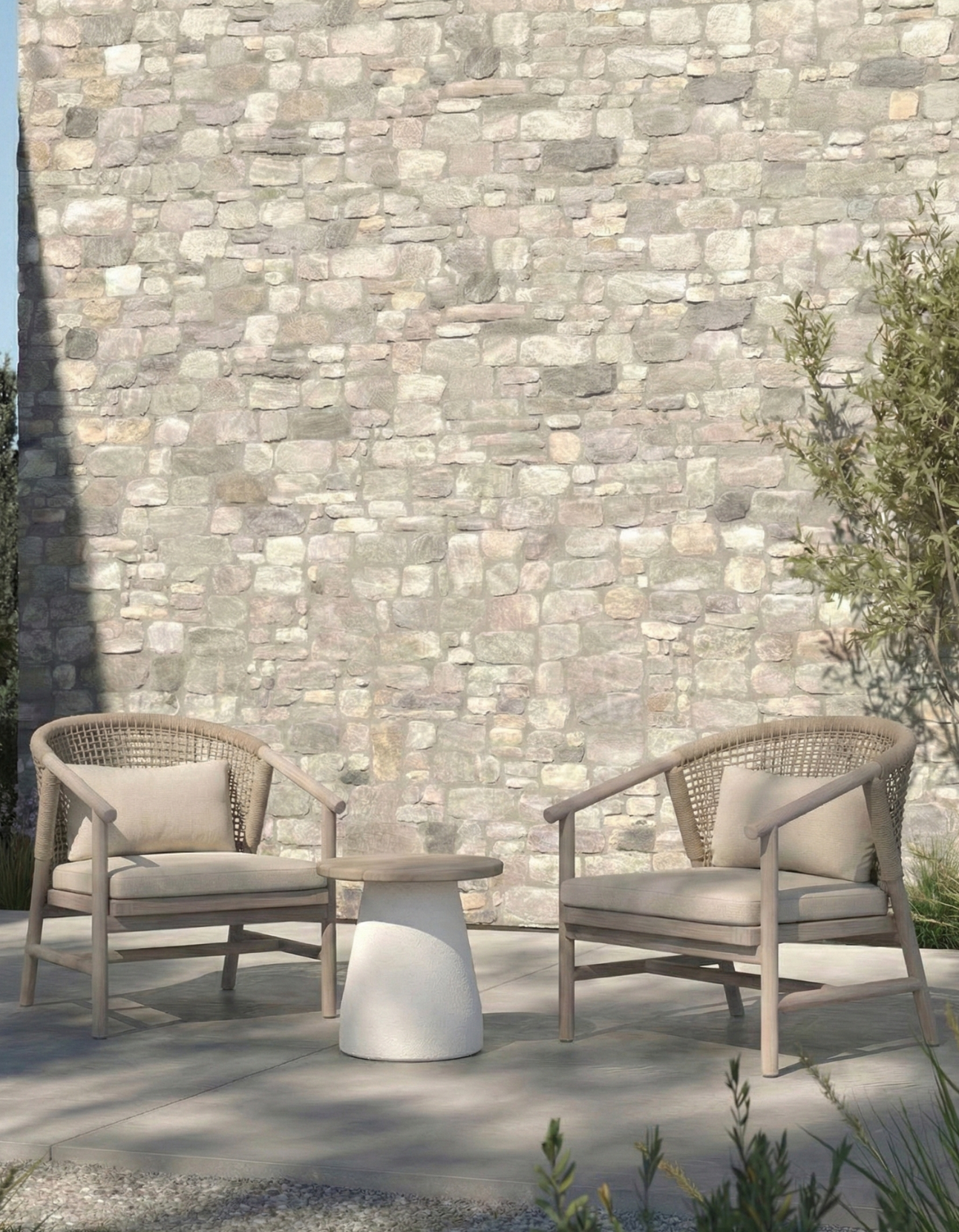 2 x Lounge Chairs & Side Table