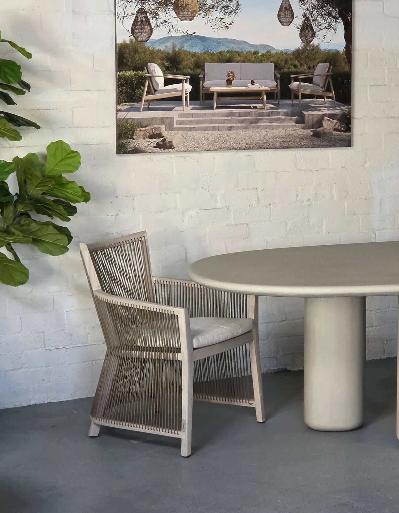 Eden Dining Chair - Sissonne Outdoor Dining Chair teak, front angled view