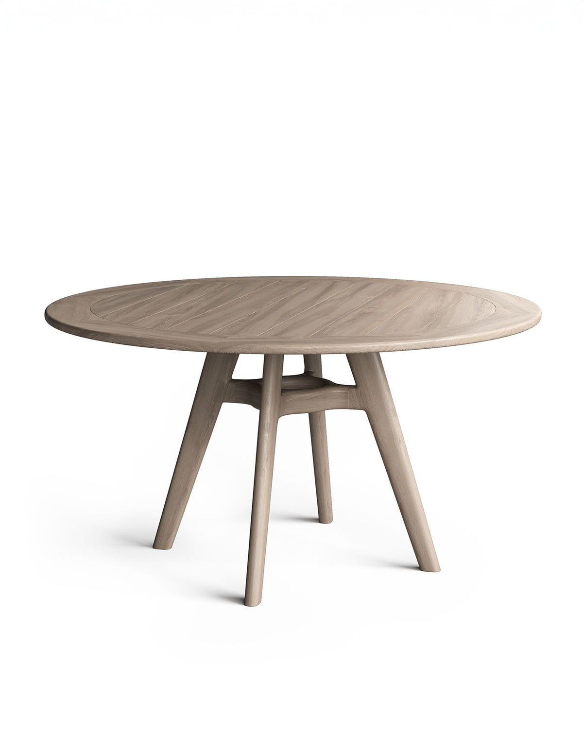 Eden Dining Table 140cm Round in Aged Teak – solid teak outdoor dining table