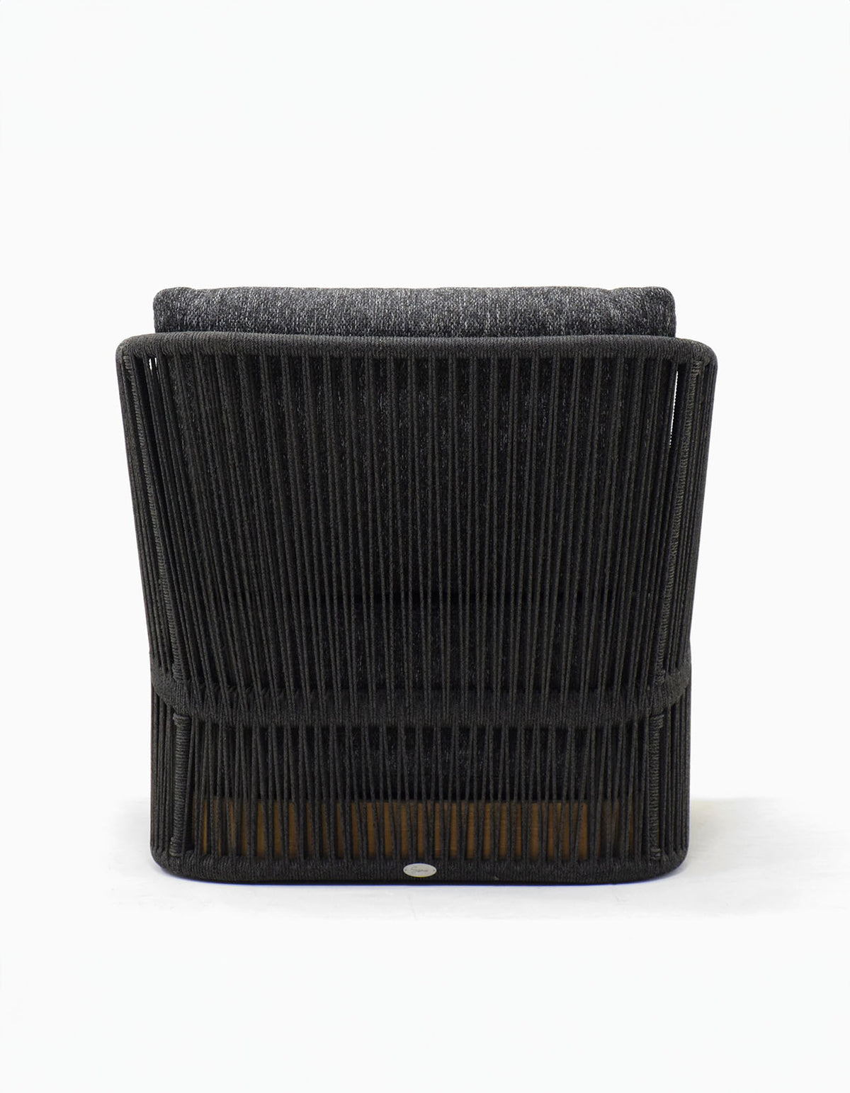 Merricks Swivel Lounge Chair in charcoal, back view