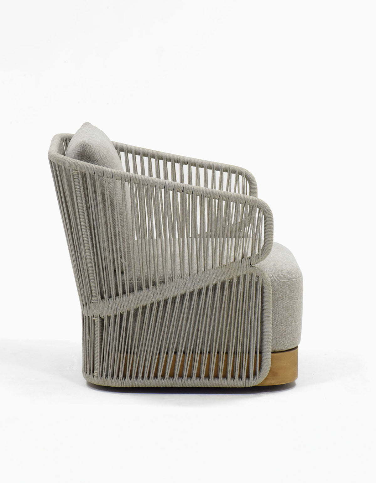 Merricks Swivel Lounge Chair in light grey, side view