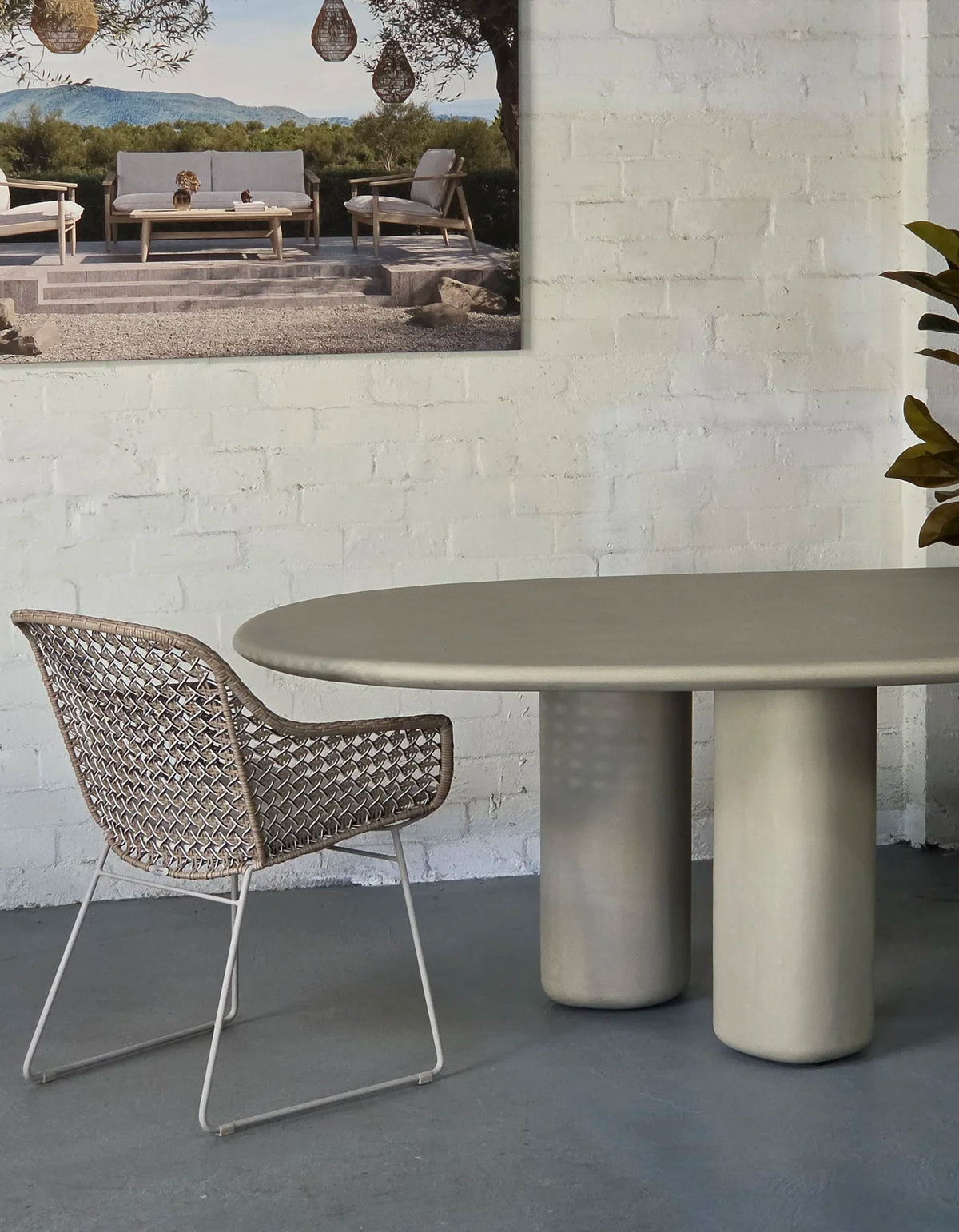 Mollymook Dining Armchair – wicker outdoor furniture, back angled view