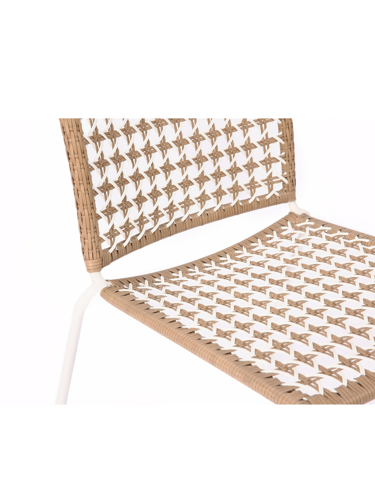 Mollymook Dining Chair in Linen, close-up of the woven seat and back