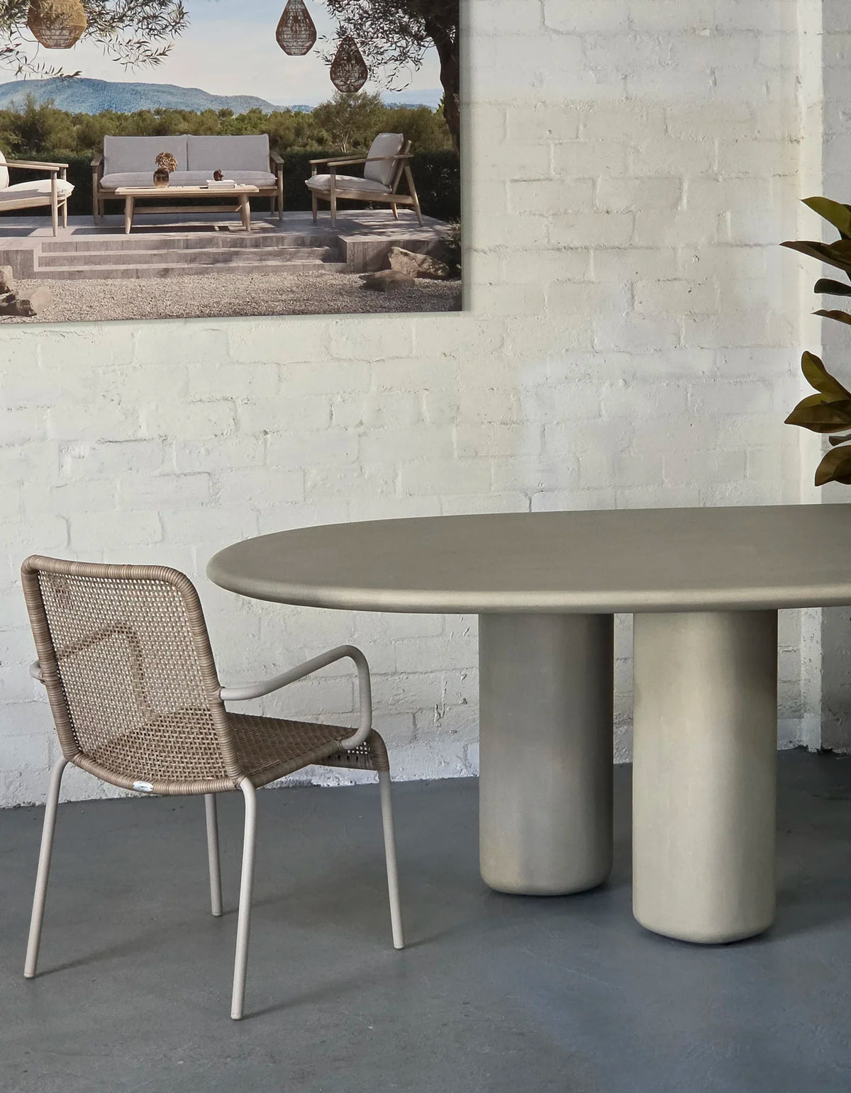 Ningaloo Stackable Dining Chair - Sissonne Outdoor Dining Chair, back angled view