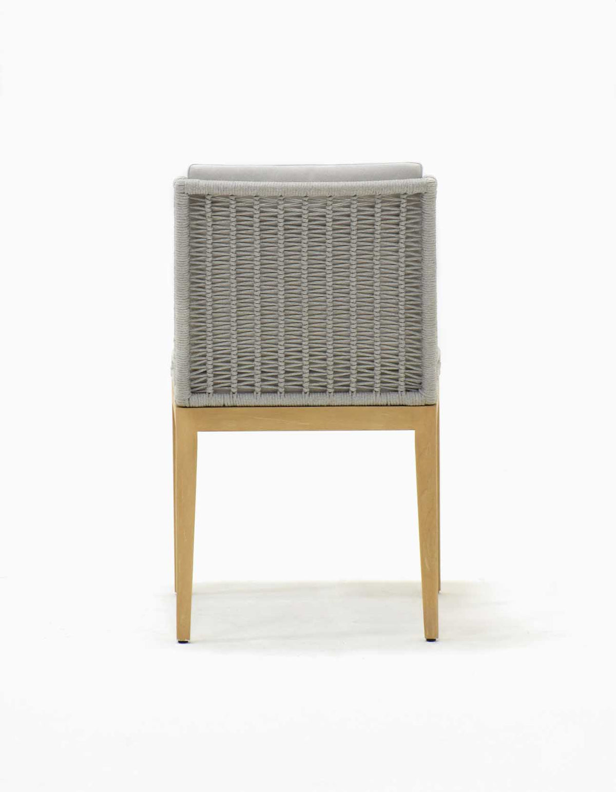 Noosa Dining Chair, back view showing the woven rope
