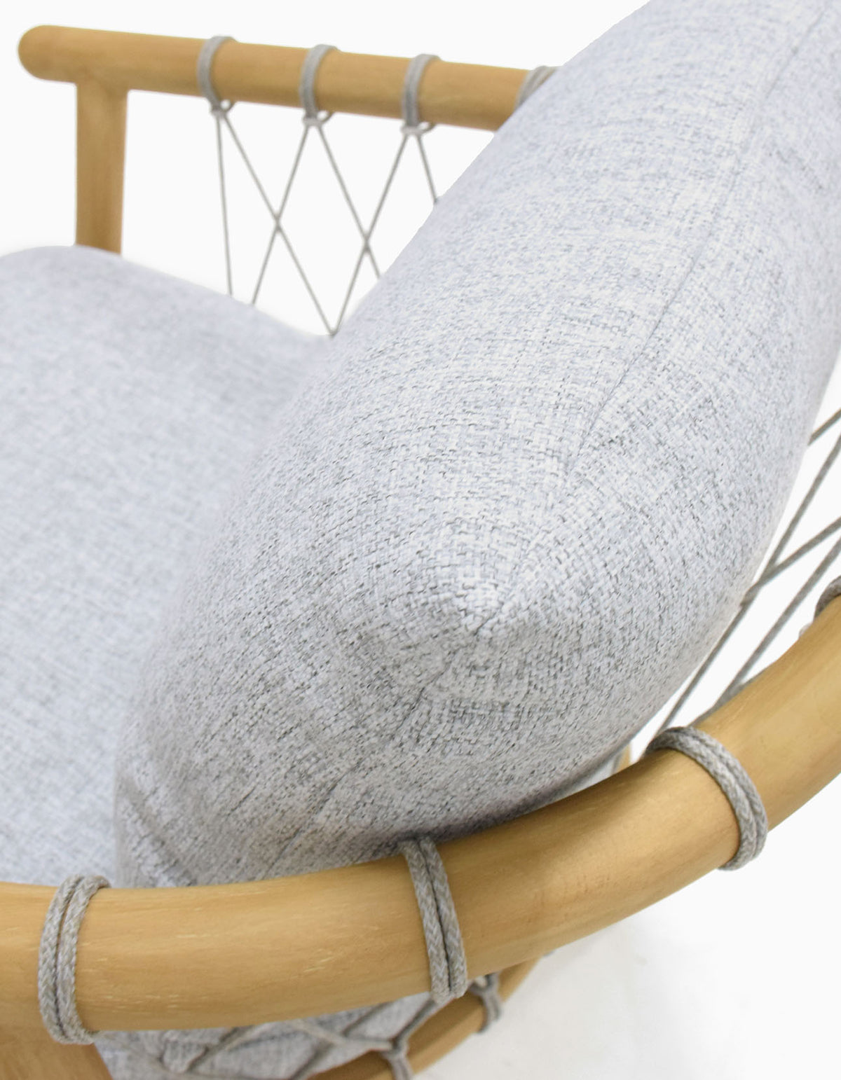 Wategos Dining Chair, close-up of the cushion and laced rope
